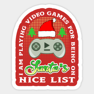 I Am Playing Video Games Christmas Console Gaming Sticker